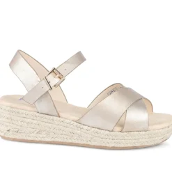 Wide Fit Buckle Fasten Strappy Espadrilles - Gold