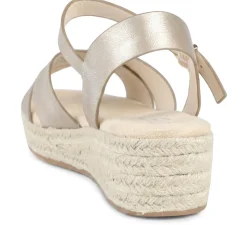 Wide Fit Buckle Fasten Strappy Espadrilles - Gold