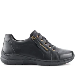 Wide Fit Casual Bungee Lace Shoes - Black