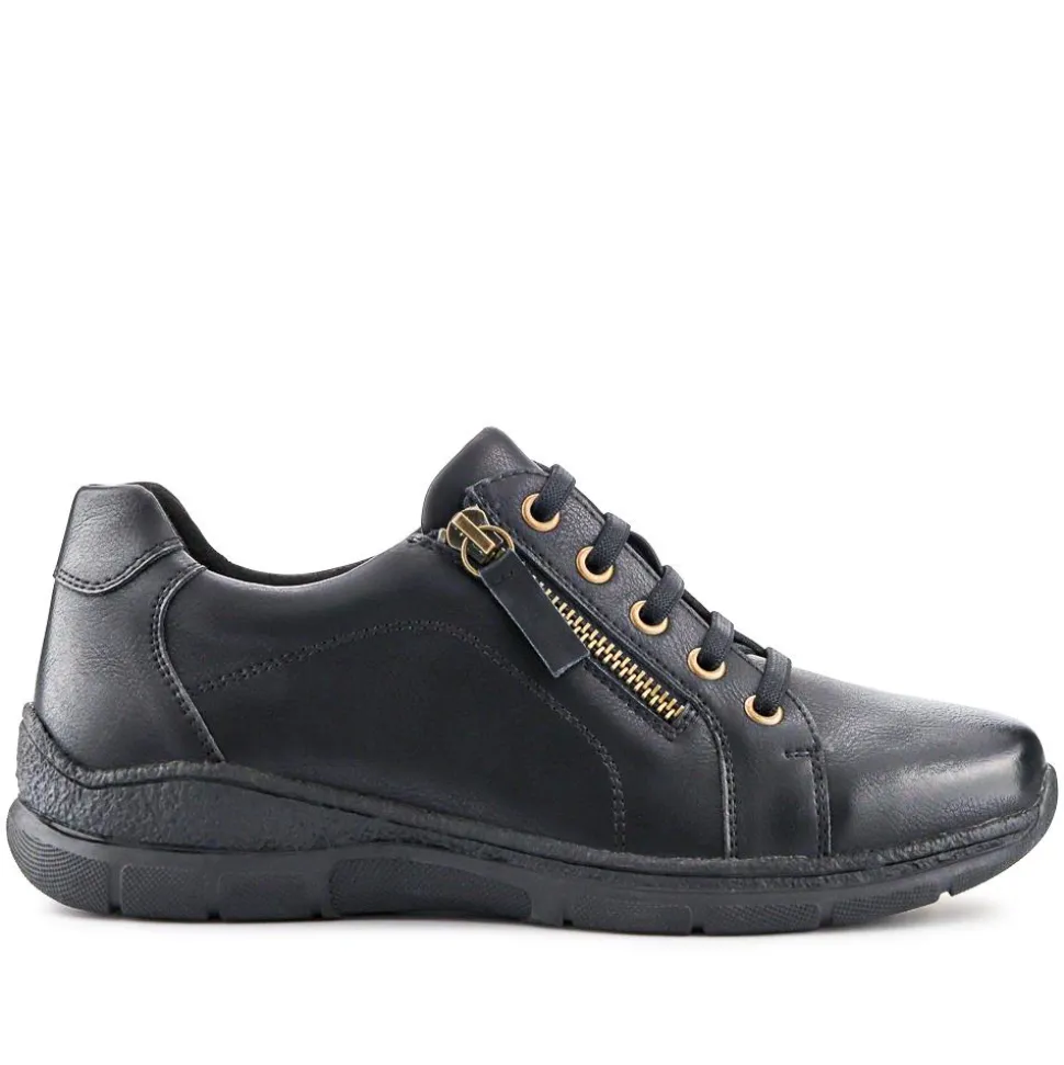 Wide Fit Casual Bungee Lace Shoes - Black