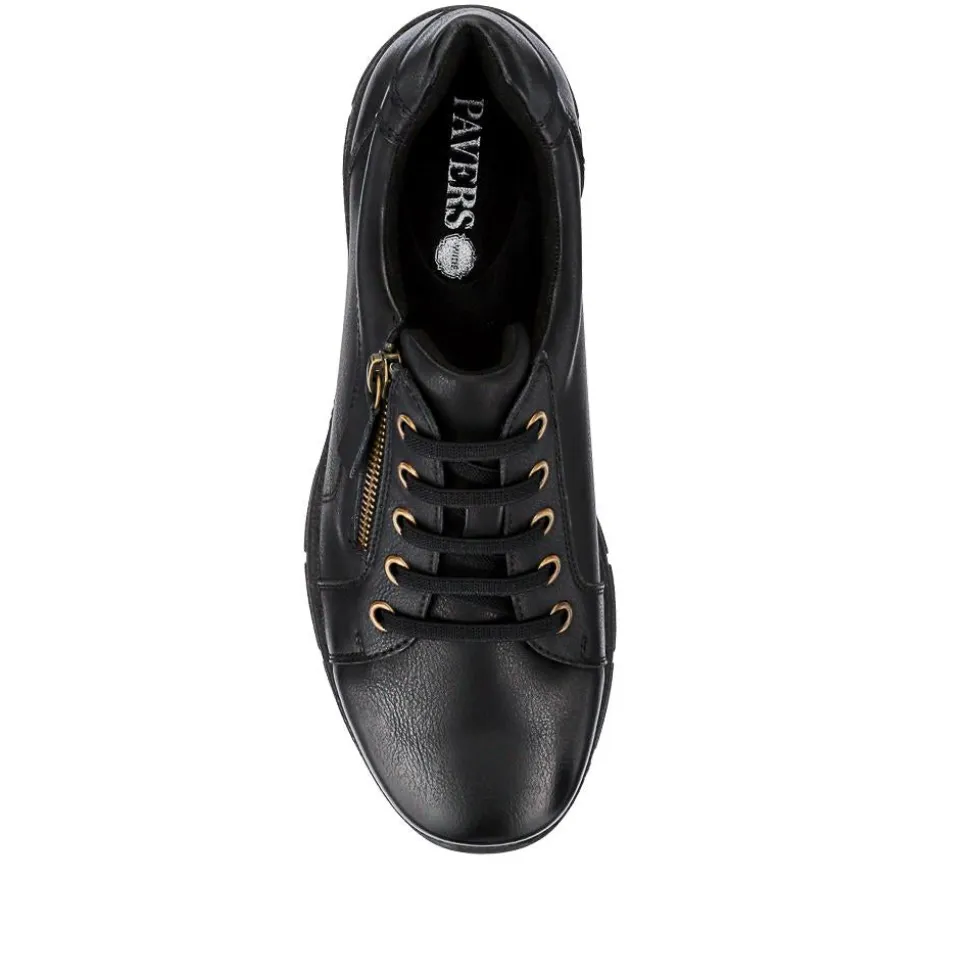 Wide Fit Casual Bungee Lace Shoes - Black