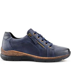 Wide Fit Casual Bungee Lace Shoes - Navy