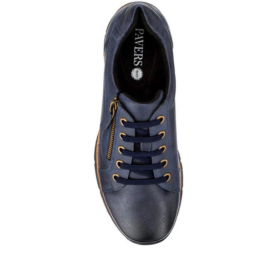 Wide Fit Casual Bungee Lace Shoes - Navy
