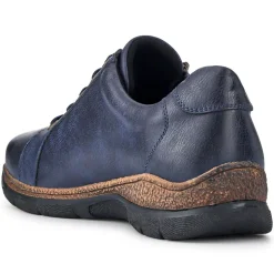 Wide Fit Casual Bungee Lace Shoes - Navy