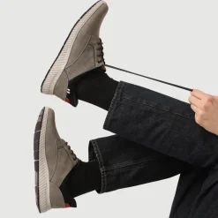 Wide Fit Casual Laced Slip-On Shoes - Grey