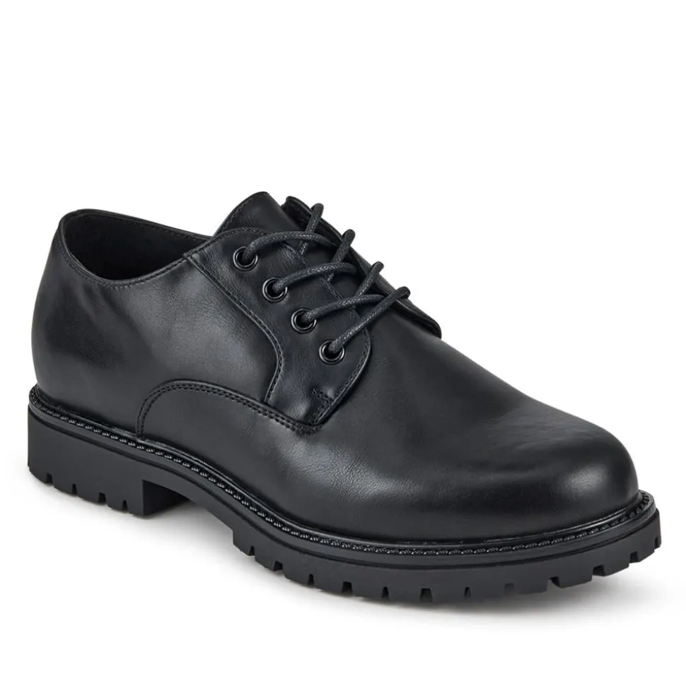 Wide Fit Casual Lace-Up Shoes - Black