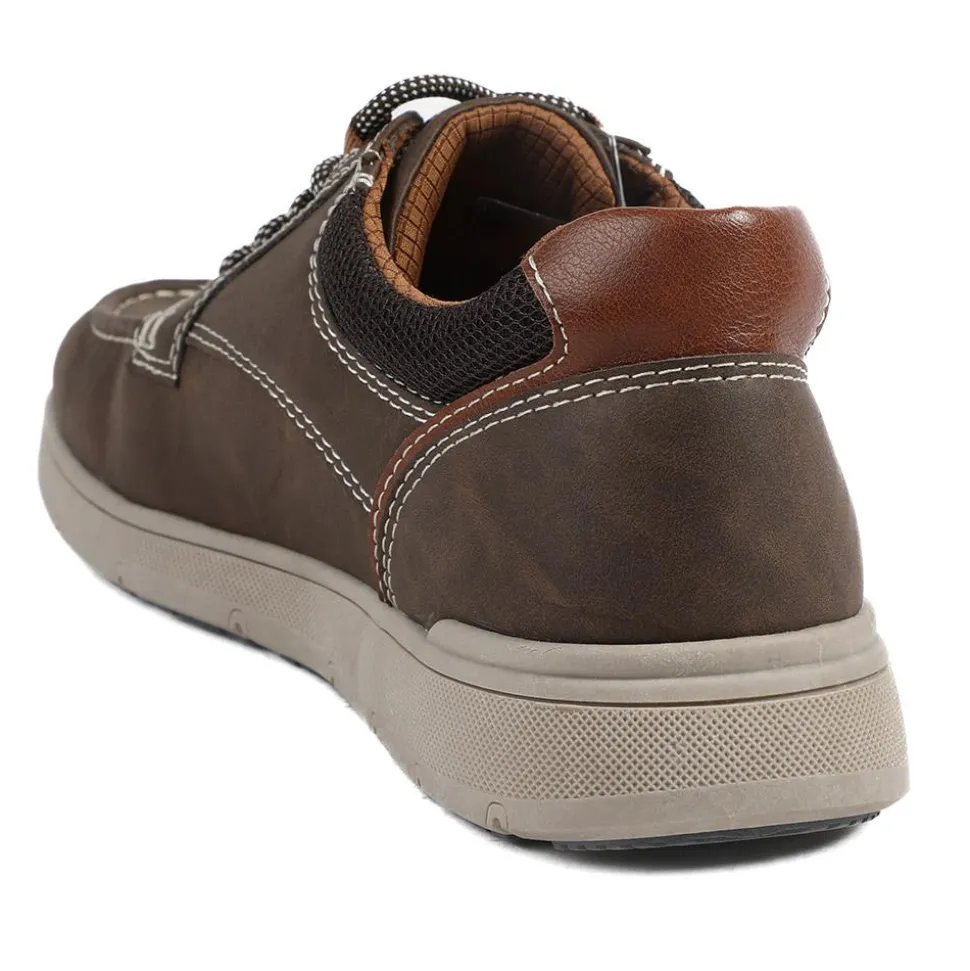 Wide Fit Casual Lace Up Shoes - Brown