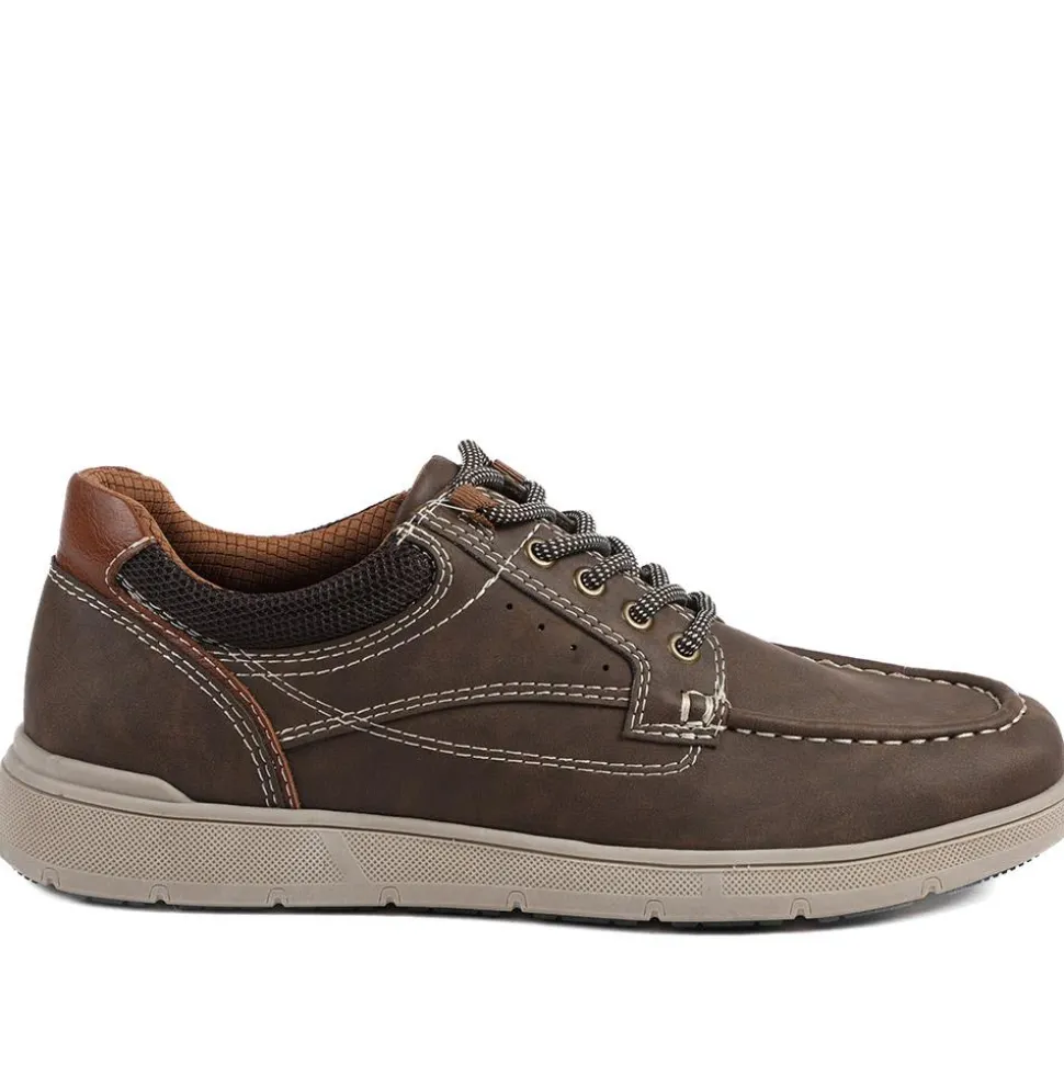 Wide Fit Casual Lace Up Shoes - Brown