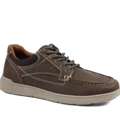 Wide Fit Casual Lace Up Shoes - Brown