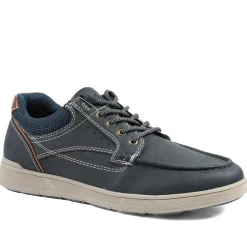Wide Fit Casual Lace Up Shoes - Navy