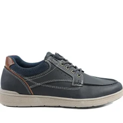 Wide Fit Casual Lace Up Shoes - Navy