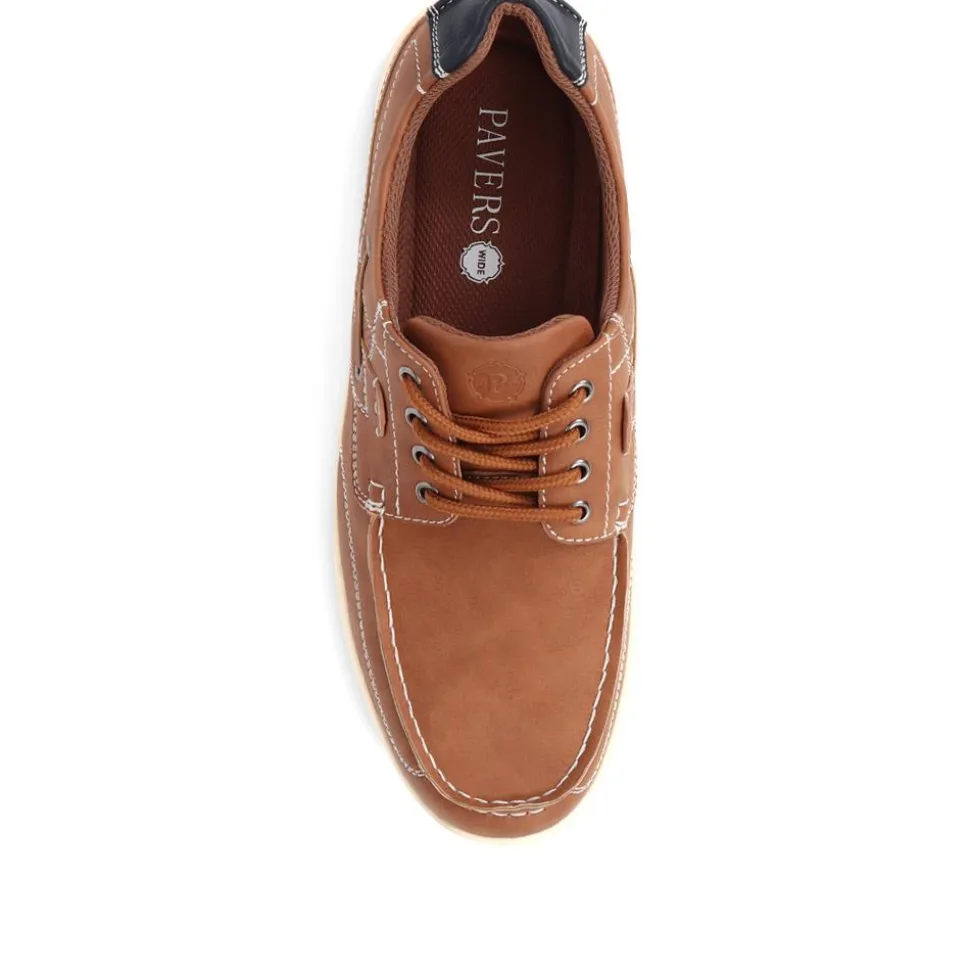 Wide Fit Casual Lace Up Shoes - Tan