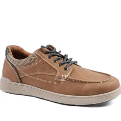 Wide Fit Casual Lace Up Shoes - Tan
