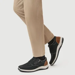 Wide-Fit Casual Leather Shoes - Navy