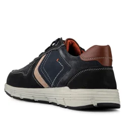 Wide-Fit Casual Leather Shoes - Navy Multi