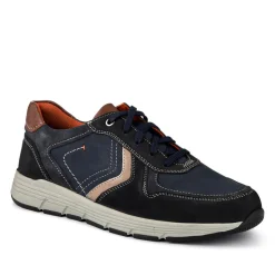 Wide-Fit Casual Leather Shoes - Navy Multi