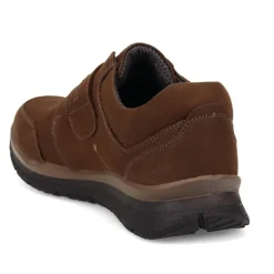 Wide Fit Casual Leather Slip-On Shoes - Brown
