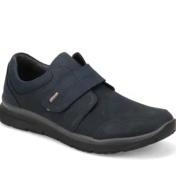 Wide Fit Casual Leather Slip-On Shoes - Navy