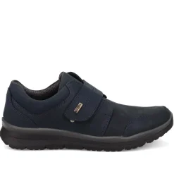Wide Fit Casual Leather Slip-On Shoes - Navy