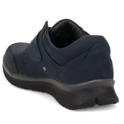 Wide Fit Casual Leather Slip-On Shoes - Navy