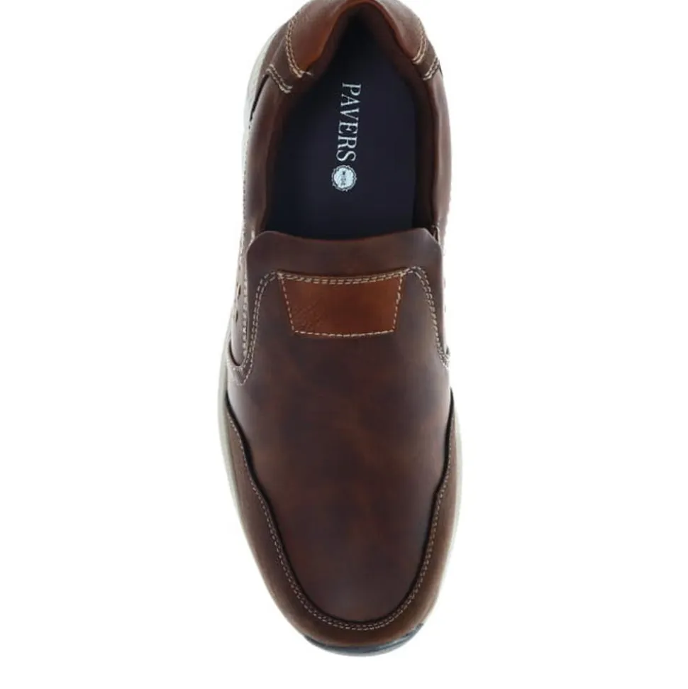 Wide Fit Casual Slip-On Trainers - Brown