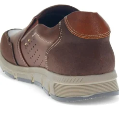 Wide Fit Casual Slip-On Trainers - Brown