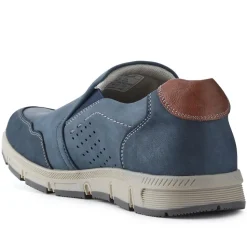 Wide Fit Casual Slip-On Trainers - Navy