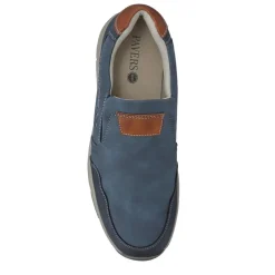 Wide Fit Casual Slip-On Trainers - Navy