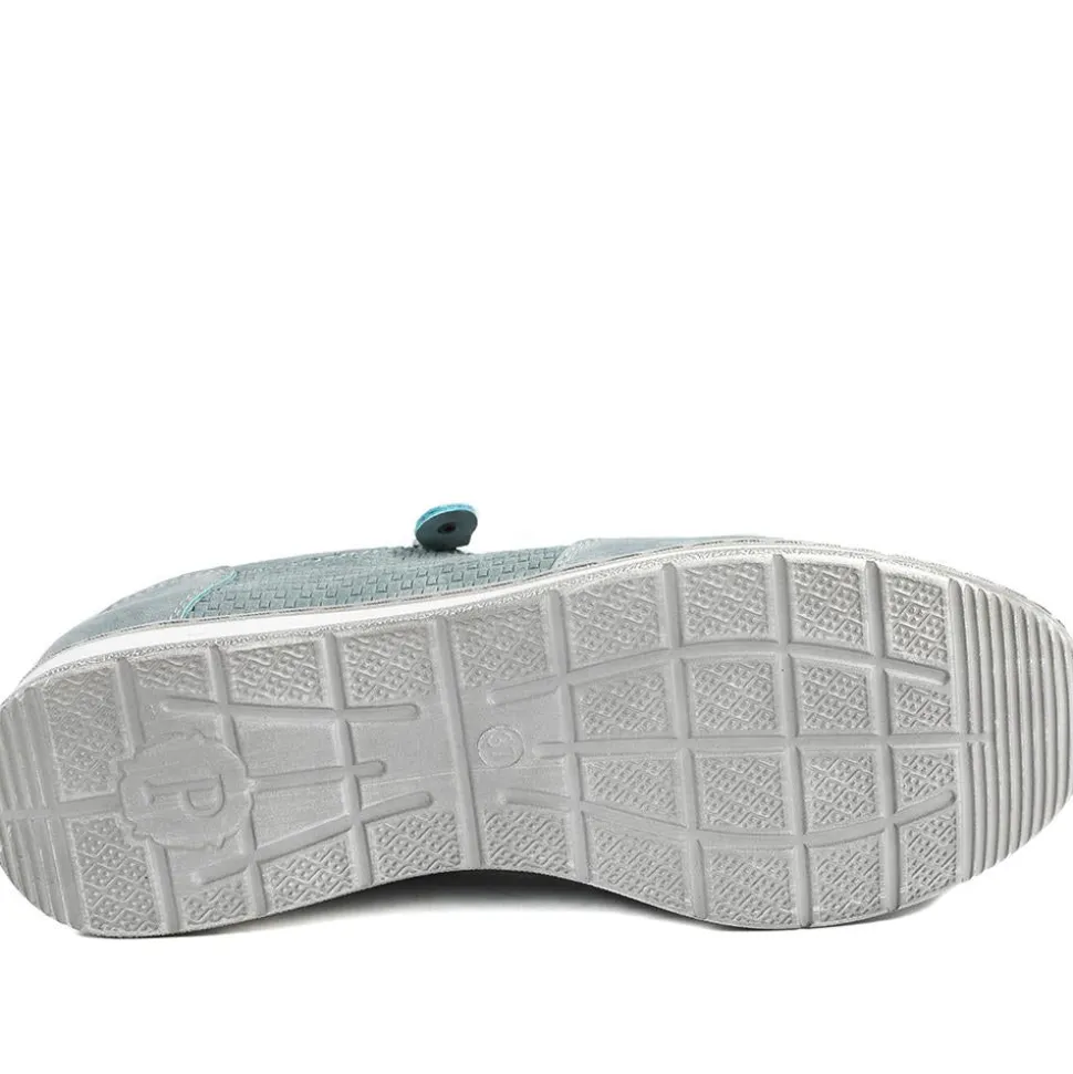 Wide Fit Casual Zip & Lace Trainers - Denim