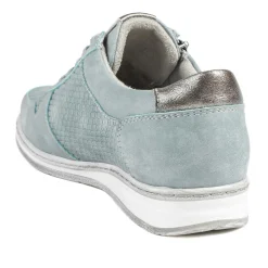Wide Fit Casual Zip & Lace Trainers - Denim