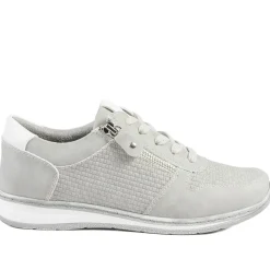 Wide Fit Casual Zip & Lace Trainers - Grey