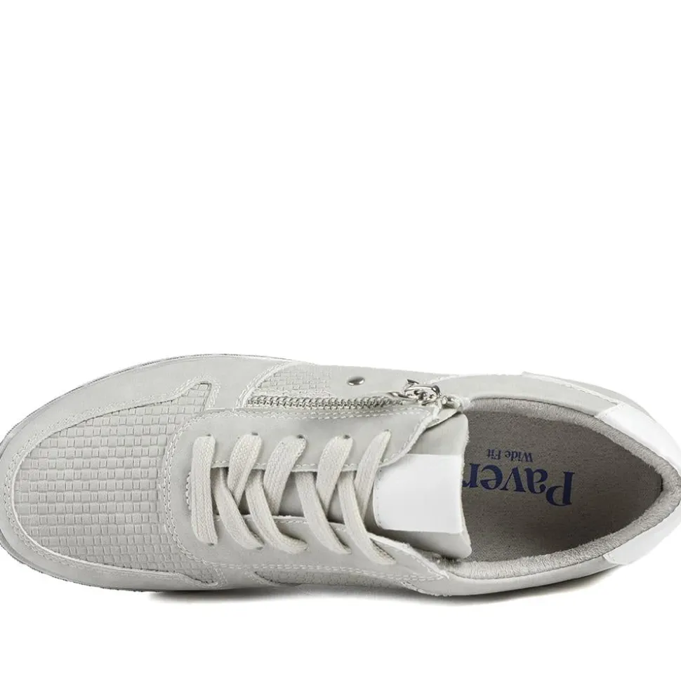 Wide Fit Casual Zip & Lace Trainers - Grey