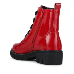 Wide-Fit Chunky Ankle Boots - Red Patent