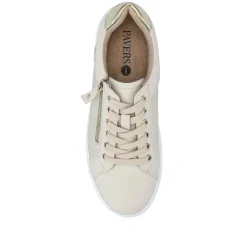 Wide Fit Chunky Lace-Up Trainers - Beige