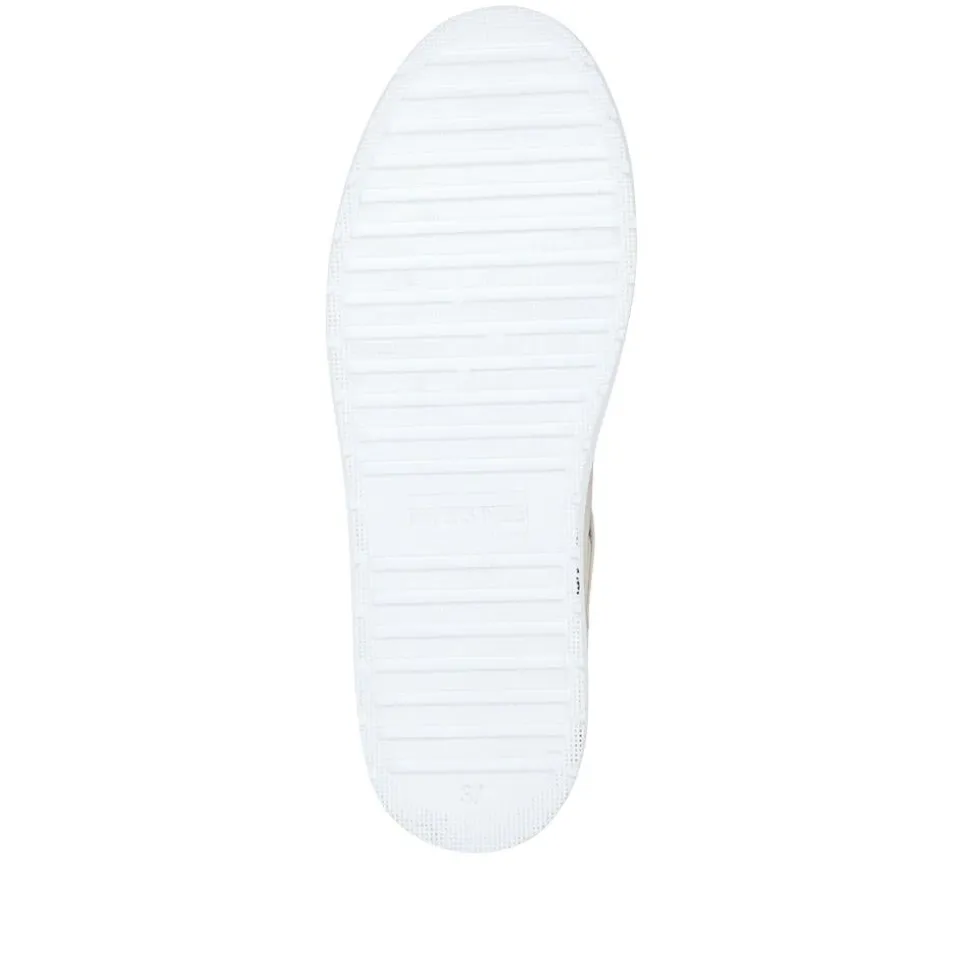 Wide Fit Chunky Lace-Up Trainers - Beige