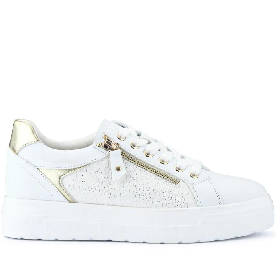 Wide Fit Chunky Lace-Up Trainers - White