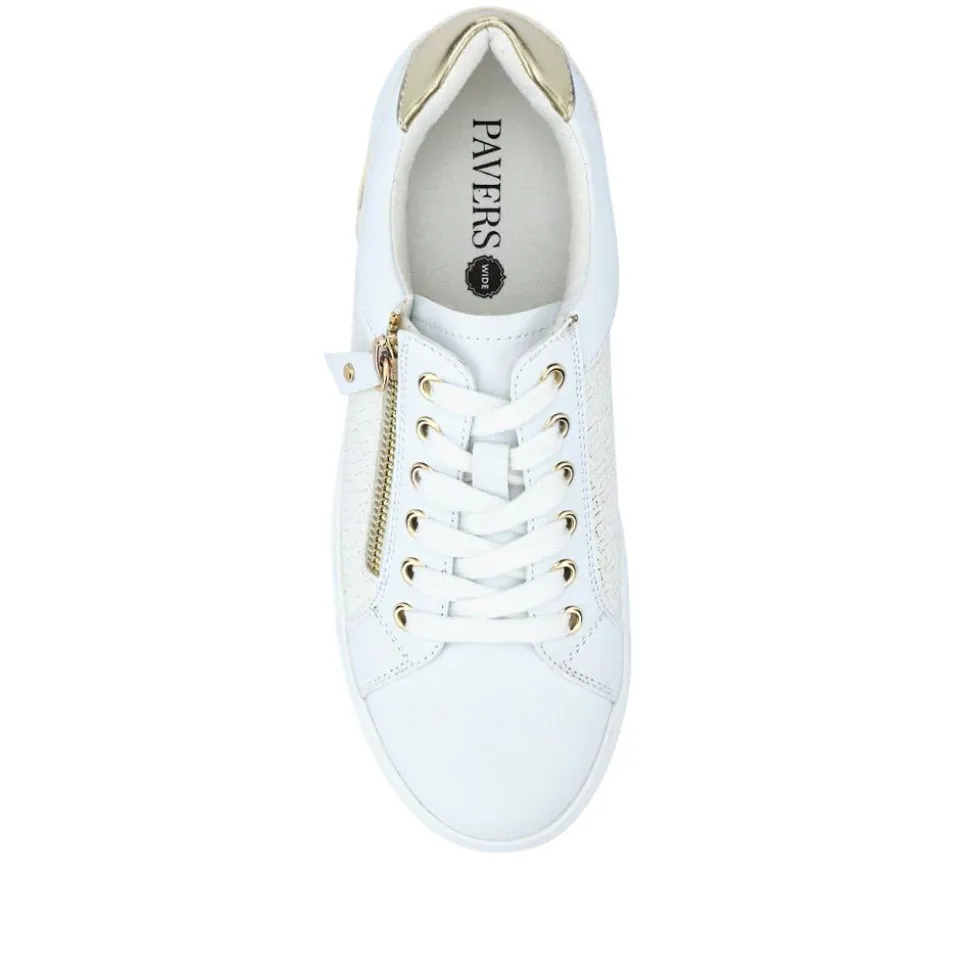 Wide Fit Chunky Lace-Up Trainers - White