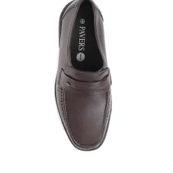 Wide Fit Classic Leather Loafers - Burgundy
