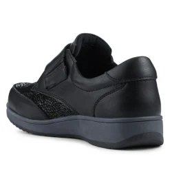 Wide Fit Coated Leather Adjustable Monk Shoes - Black
