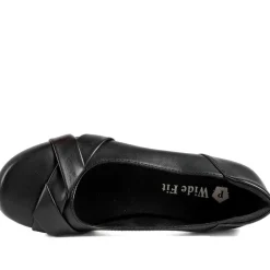 Wide Fit Comfort Ballet Flats - Black