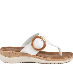 Wide Fit Comfort Toe Post Sandals - White