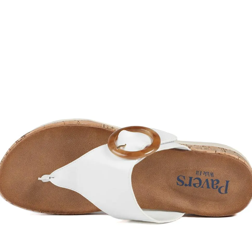 Wide Fit Comfort Toe Post Sandals - White
