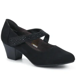 Wide fit Cone Heeled Mary Janes - Black