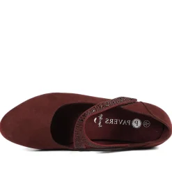 Wide fit Cone Heeled Mary Janes - Bordeaux