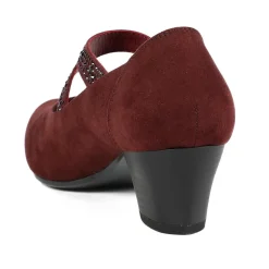 Wide fit Cone Heeled Mary Janes - Bordeaux