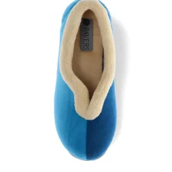 Wide Fit Cosy Antibacterial Full Slippers - Blue Teal