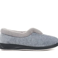 Wide Fit Cosy Antibacterial Full Slippers - Grey