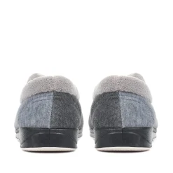 Wide Fit Cosy Antibacterial Full Slippers - Grey