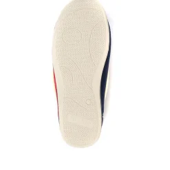 Wide Fit Cosy Antibacterial Full Slippers - Navy-Red