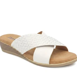 Wide Fit Cross Strap Mule Sandals - White